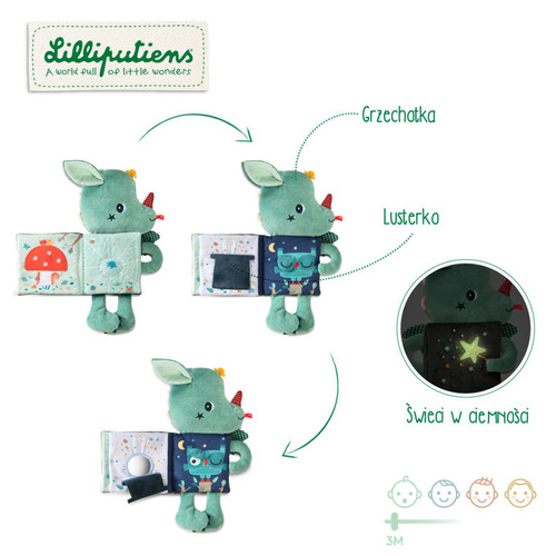 LILLIPUTIENS - Cuddle book Joe the dragon 3m+