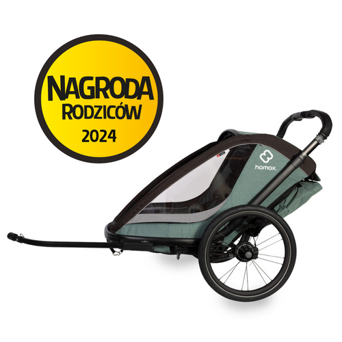 Hamax - Bike trailer for kids COCOON , double - Green/black