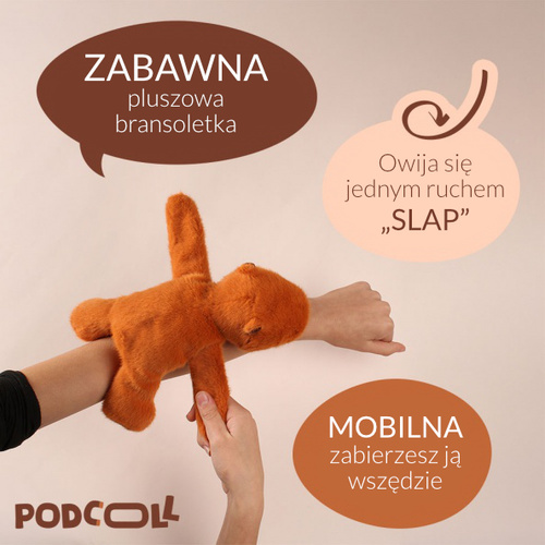 DOUDOU – Podcoll capybara plush slap bracelet, Histoire d'Ours, reddish-brown