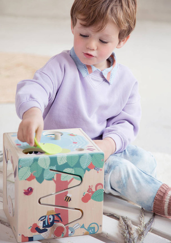 LILLIPUTIENS -Wooden activity cube - Farm 12 m+