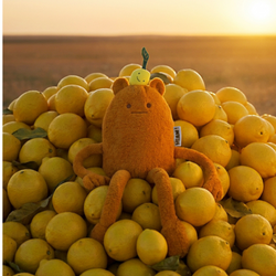 DOUDOU - MIAM! John Lemon, 40 cm, orange lemon