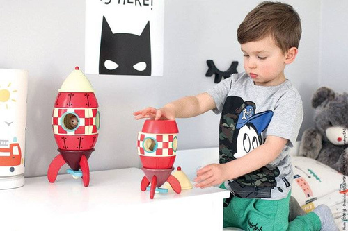 Janod - Wooden magnetic rocket