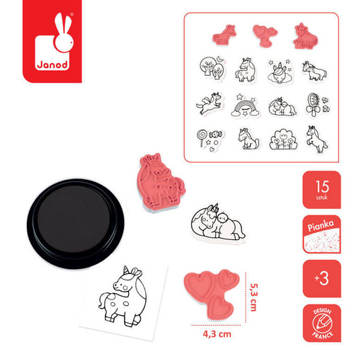 Janod - Creative set Stamps Unicorn 3+