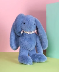 DOUDOU – Lapin Fleurette plush rabbit by Doudou et Compagnie, 35 cm, blue