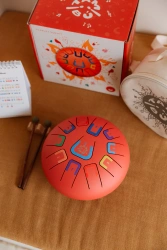 TAMBÚ - 8" tongue drum, 11 tones, scarlet sunset