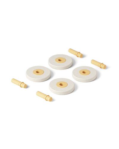 MODU - 4 x foam wheels, Sand Grey / Honey Yellow