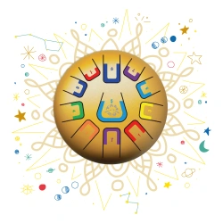 TAMBÚ - 8" tongue drum, 11 tones, golden star