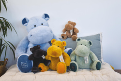 DOUDOU – AMANDE Histoire d'Ours plush hippopotamus, 40 cm, green