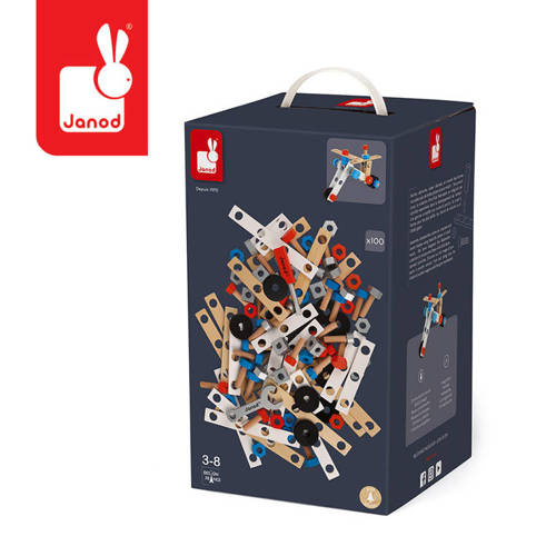 Janod - Constructor's set of 100 pieces Brico 'Kids collection 2018