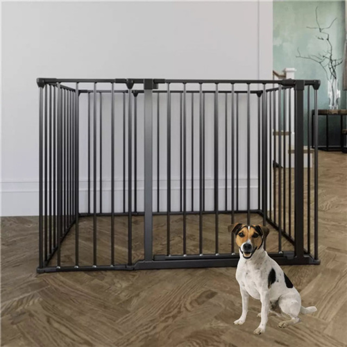 DogSpace - Max Multi Expandable Dog Pen Rectangle With Gate, Black (70x102cm)