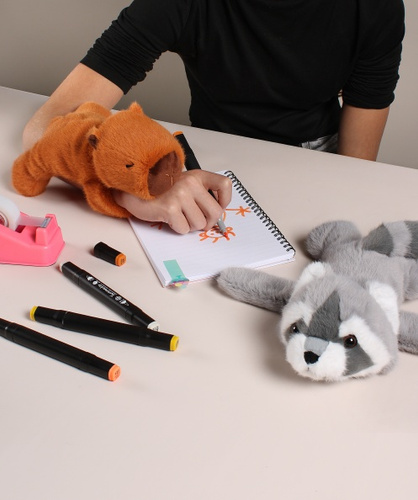 DOUDOU – Podcoll plush husky slap bracelet, Histoire d'Ours, light grey