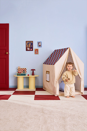 KID'S CONCEPT - play house tent dusty blue check