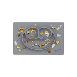 EZPZ - Silicone plate with Happy Mat 2in1 washer, gray