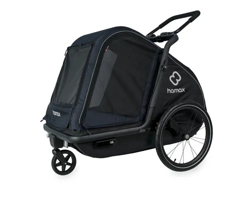Bicycle trailer for a dog - Hamax Pluto L 45 kg - Blue / Black