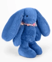DOUDOU – Lapin Fleurette plush rabbit by Doudou et Compagnie, 25 cm, blue