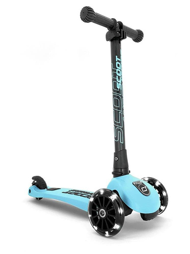 SCOOTANDRIDE - Highwaykick 3 LED - Folding scooter with light-up wheels 3+ Blueberry
