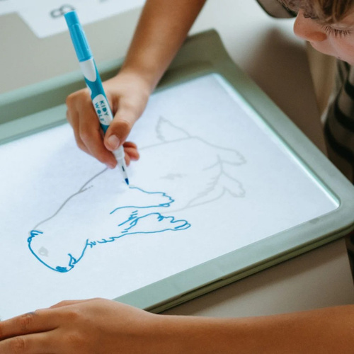 Kidywolf – illuminated writing and drawing learning tablet KIDYDRAW-PRO, green