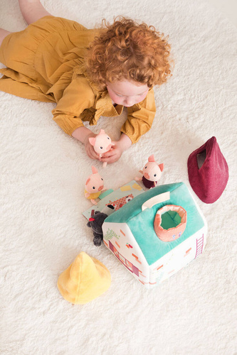 LILLIPUTIENS Zestaw 3 domków dla świnek i wilka 18 m+