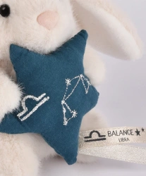 DOUDOU – DOUDOU ASTRO plush rabbit with zodiac sign, Doudou et Compagnie, 12 cm, Libra
