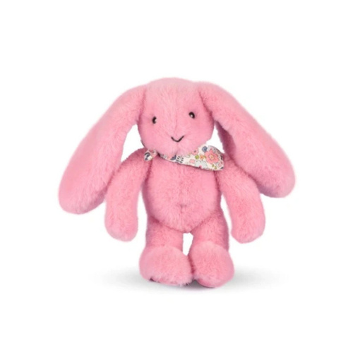 DOUDOU – Lapin Fleurette plush rabbit by Doudou et Compagnie, 25 cm, grenadine pink