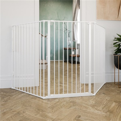 DogSpace - Rocky L Extra Tall Multi Expandable Dog Gate, White (90-221cm)