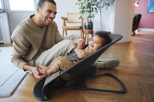 BABYBJÖRN - Bouncer Balance Soft Woven/Jersey Tri Fabric, Dark Grey