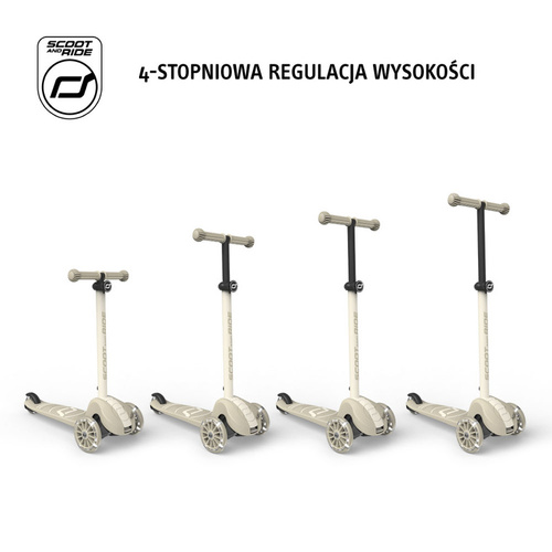 SCOOTANDRIDE - Highwaykick 3S - scooter with 2-in-1 control system and LED wheels, foldable 3+, ash