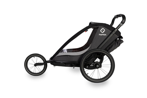 Hamax - Bike trailer for kids COCOON ONE + Jogger wheel- Grey/black