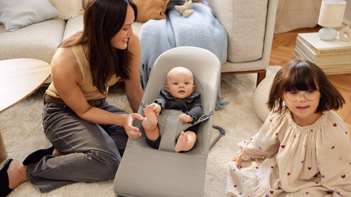 BABYBJÖRN - Bouncer BLISS Woven/Jersey Tri Fabric, Sand Grey