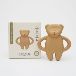 MOONIE - natural rubber bear teether, cappuccino
