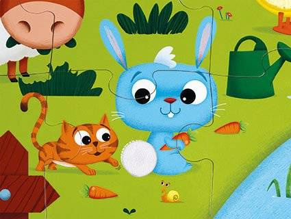 Janod - Sensory puzzle 20 pieces Farm