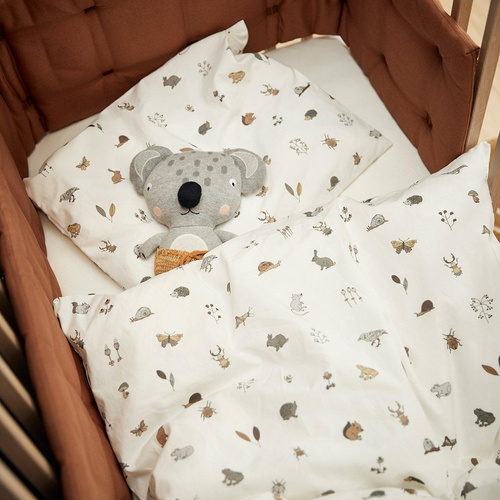 LEANDER - Forest children's bedding, Organic Cotton, 100x140 cm, Cappuccino