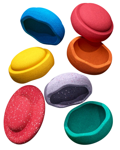 STAPELSTEIN – Set of 6+1 sensory stacking stones for active play: Rainbow Set Winter Special classic