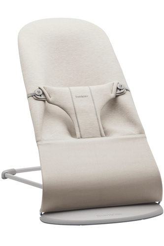 BABYBJORN - Bouncer Bliss - Light grey frame, 3D Jersey, Light beige + Toy Googly Eyes Pastels