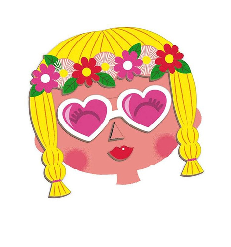 Janod - Magnetic puzzle Funny faces Girl Magnetibook collection 2018