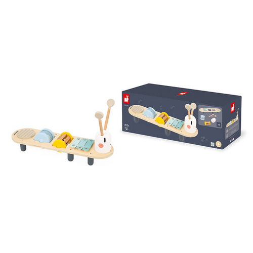 Janod - Wooden musical mini table Earthworm Sweet Cocoon 12 m +