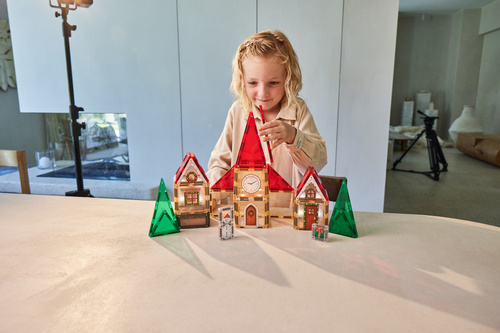 CLEVERCLIXX – Christmas Village Advent Calendar magnetic tiles - 46 el.