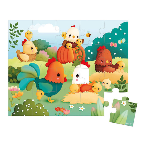 Janod - Puzzle w walizce Witajcie na farmie 20 elementów 2+