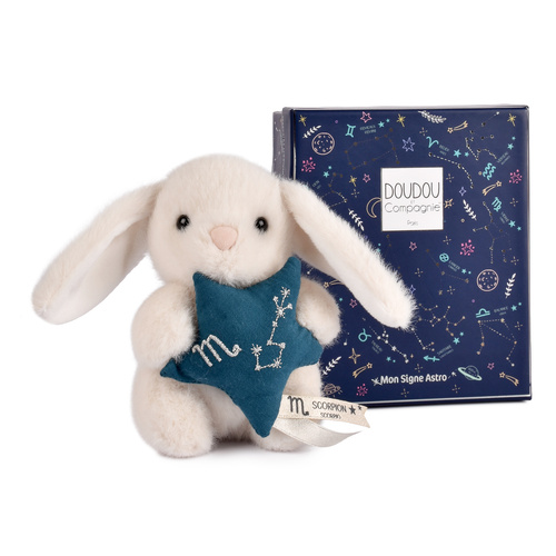 DOUDOU – DOUDOU ASTRO plush rabbit with zodiac sign, Doudou et Compagnie, 12 cm, Scorpio