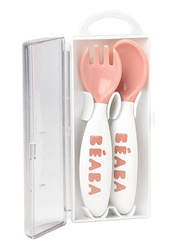 Beaba - Plastic cutlery in a case nude