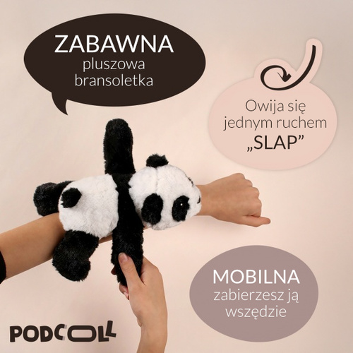 DOUDOU – Podcoll panda plush slap bracelet, Histoire d'Ours, white