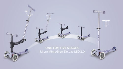 MICRO - Mini2Grow Deluxe LED scooter with handlebar, lavender mist