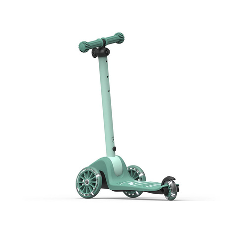 SCOOTANDRIDE - Highwaykick 3S - scooter with 2-in-1 control system and LED wheels, foldable 3+, forest