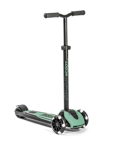 SCOOTANDRIDE - Highwaykick 5 LED - Folding scooter with light-up wheels 5+ Forest