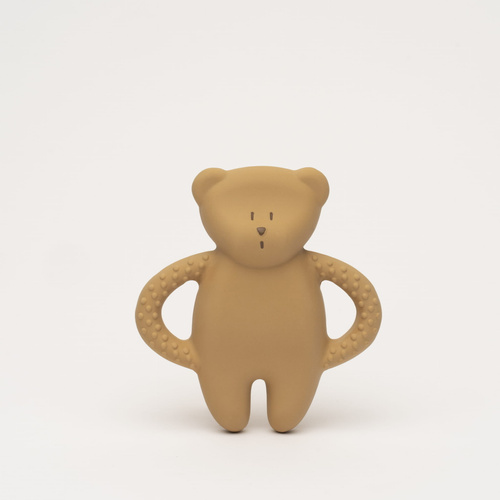 MOONIE - natural rubber bear teether, cappuccino