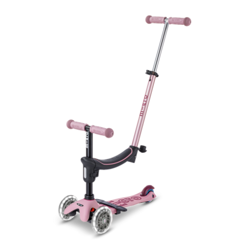 MICRO - Mini2Grow Deluxe LED scooter with handlebar, dusty rose