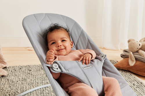 BABYBJÖRN - Bouncer Woven - Light Grey, Petal Quilt