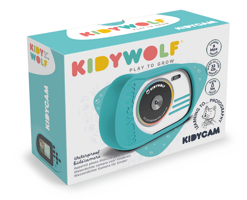 Kidywolf - KIDYCAM - digital camera for children, waterproof, cyan