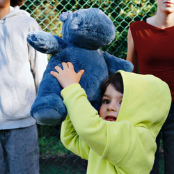 DOUDOU – plush hippo HIP'BLUE Histoire d'Ours, 40 cm, blue