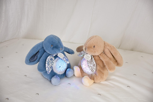 DOUDOU - musical projector night light Lapin Doudou Projection, Doudou et Compagnie, 19 cm, blue